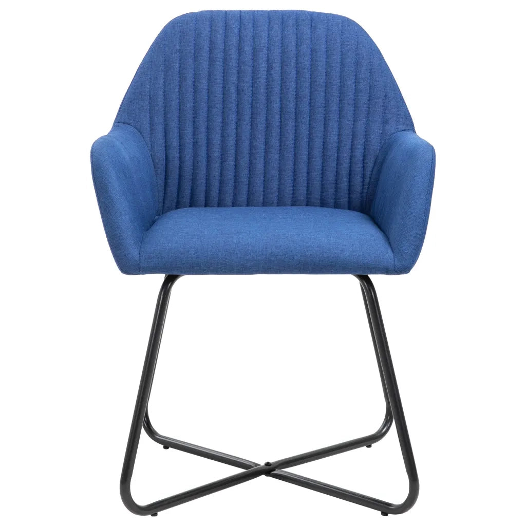 Sedie da Pranzo 2 pz Blu in Tessuto 249811