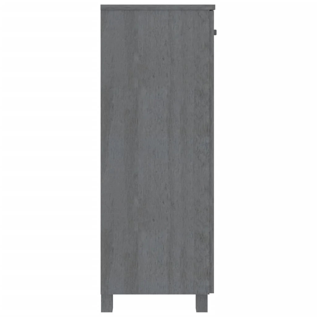 Scarpiera mobiletto portascarpe mobile per ingresso/corridoio/soggiorno colore scuro 85 x 40 x 108 cm pino massiccio grigio 02_0021865