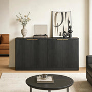 Credenza Moderna con Ante ¨C MINIMAL ¨C Nero, 150x40x70.5 cm