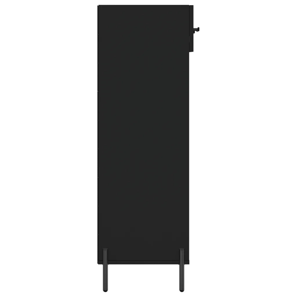 Scarpiera Nera 60x35x105 cm in Legno Multistrato 829621