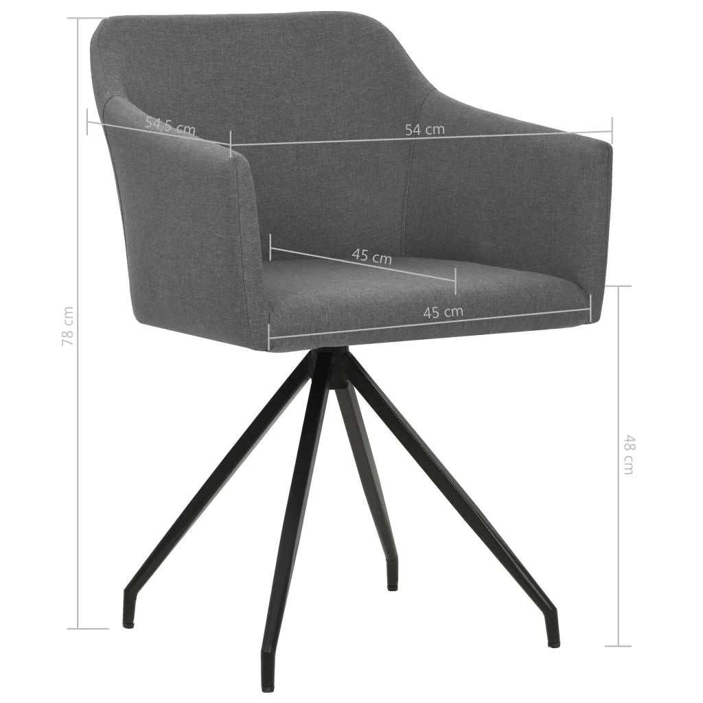 Sedie da Pranzo Girevoli 2 pz Grigio Chiaro in Tessuto 247064