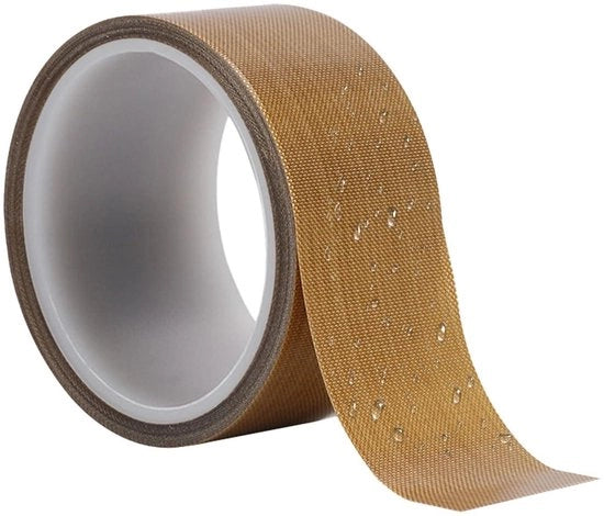Tape ades a secco PTFE 50 mm x 10 m - ades a secco - imballaggio a vuoto - tessuto di vetro PTFE - nastro di alta temperatura - chiusura a mano - sigillatura a impulso.