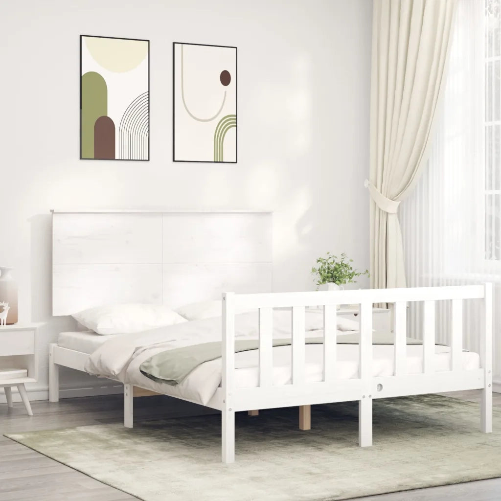 Giroletto senza Materasso-Struttura Letto Bianco 120x200 cm Legno Massello Pino 184754
