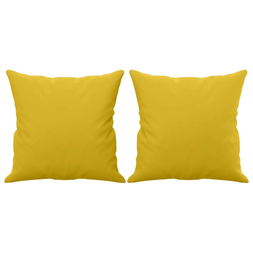 Divano a 2 Posti con Cuscini-Sofa 2 Posti con Cuscini Giallo 140 cm in Velluto 117616