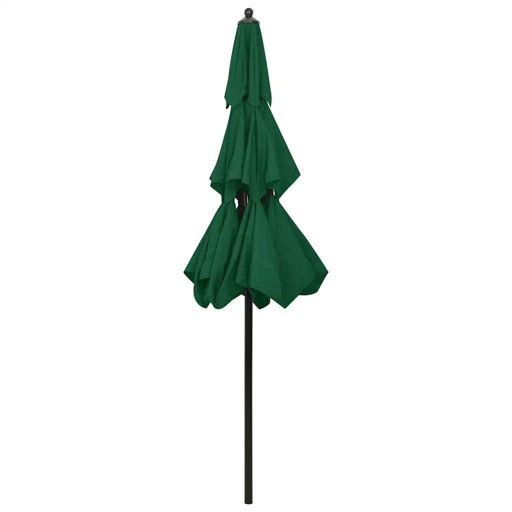 Ombrellone a 3 Livelli con Palo in Alluminio Verde 2,5 m 313861
