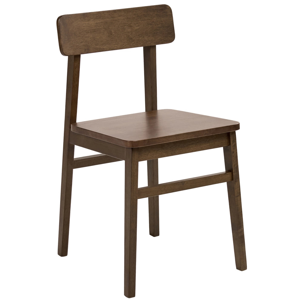 Set di 2 sedie da pranzo con struttura in legno di gomma marrone scuro Mobili da cucina e sala da pranzo in stile tradizionale