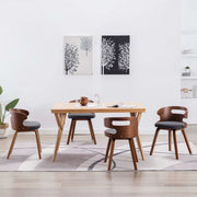 Sedie da Pranzo 4 pz Legno Curvato e Tessuto Grigio 278850