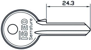 Iseo CHIAVE GREZZA PER LUCCHETTO CITY 5 Spine Lunghezza mm. 24,3 10.00 pz