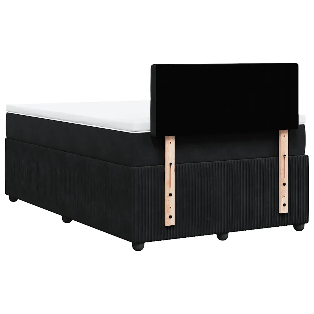 Giroletto a Molle con Materasso Nero 120x200 cm in Velluto 3287724