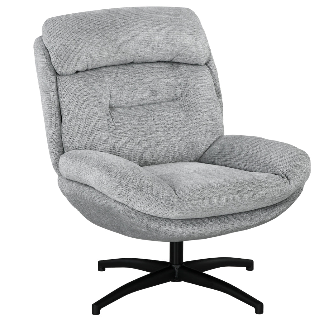 POLTRONA Girevole 79x91x98 cm Chenille Grigio