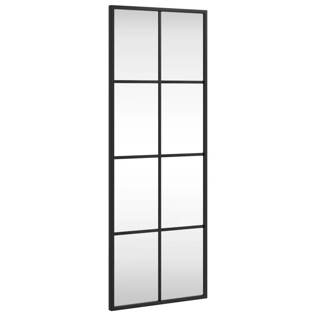 Specchio da Parete-Specchio a Muro-Specchio Decorativo Nero 30x80 cm Rettangolare in Ferro