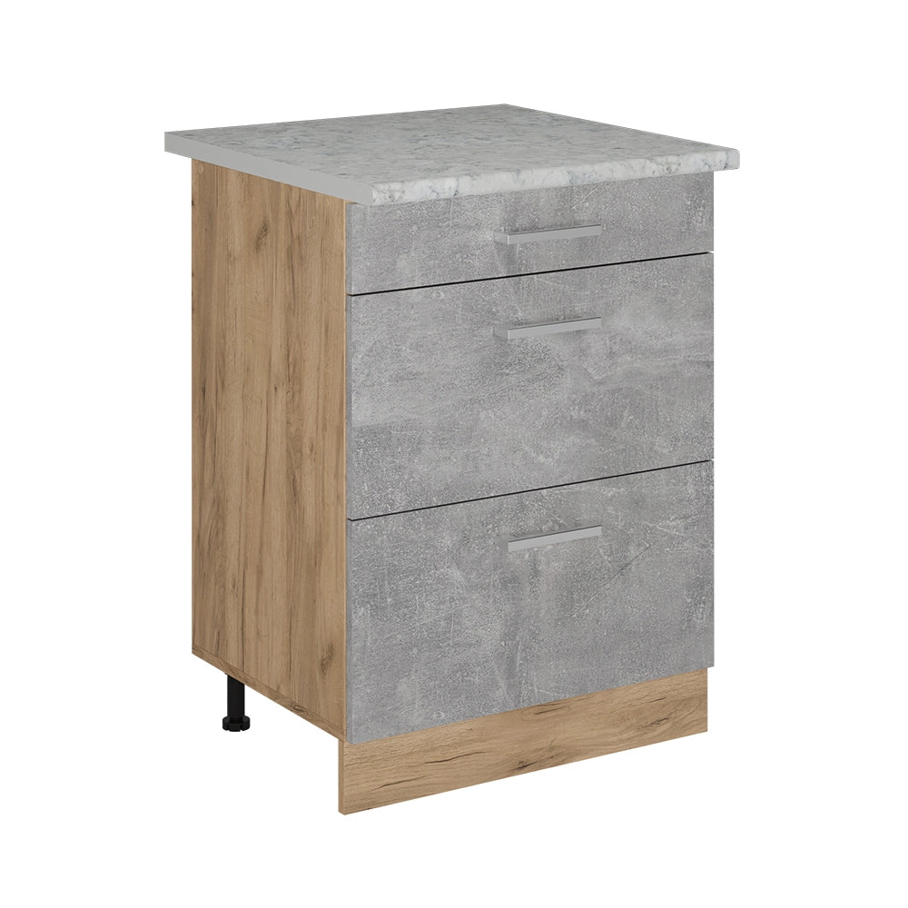 Vicco Mobiletto base per cucina Calcestruzzo 60 cm PL Marmo