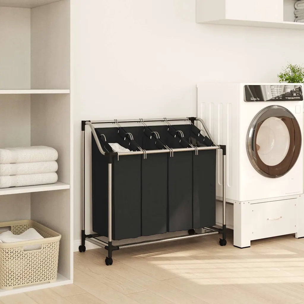 Classificatore lavanderia con 4 borse nero cod mxl 51943