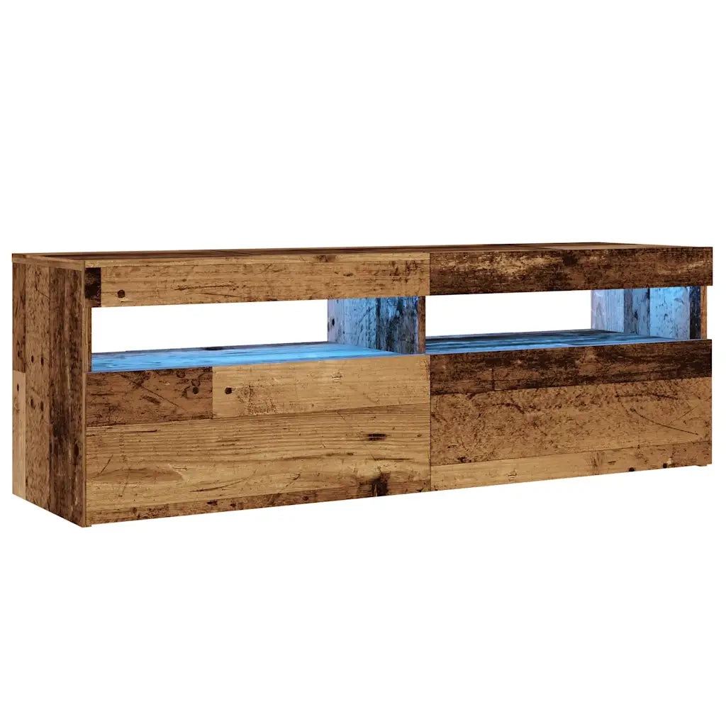 vidaXL Mobile Porta TV con LED Legno Antico 120x35x40 cm Multistrato