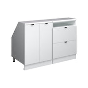 Mobile cucina sottotetto R-Line Ondulazione bianca/Bianco 120 cm Set di 2 carcasse armadio profondità 60 cm Vicco
