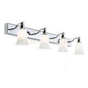 Applique Equador 4Lt - Metallo cromato e vetro opalino
