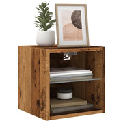 Mobile TV a Parete con Luci LED-Mobile TV a Muro Legno Antico 30x28,5x30 cm