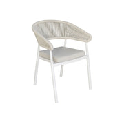 Sedia Perugia Contract In Alluminio Bianco E Corda Per Esterni Beige Moia