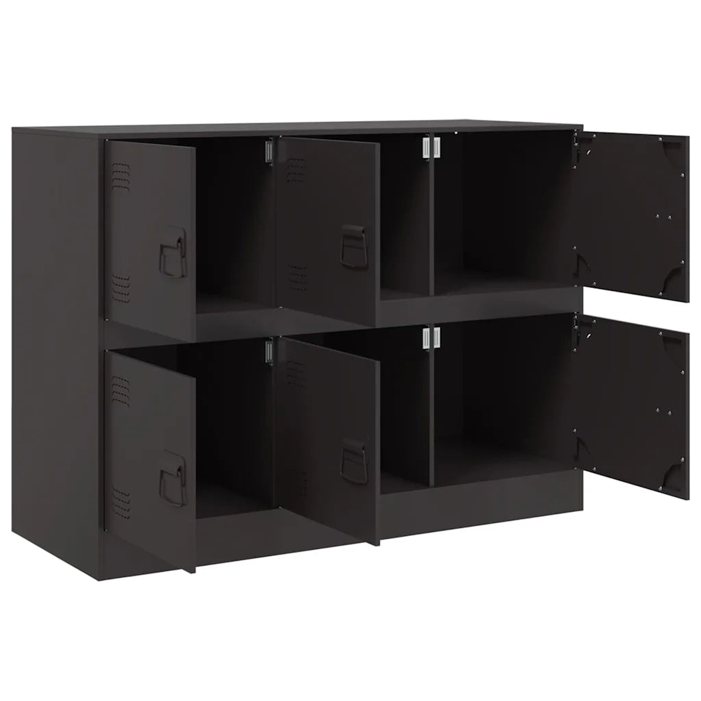 Credenza | Madia | Buffet da pranzo | Armadio da pranzo Nera 99x39x73 cm in Acciaio