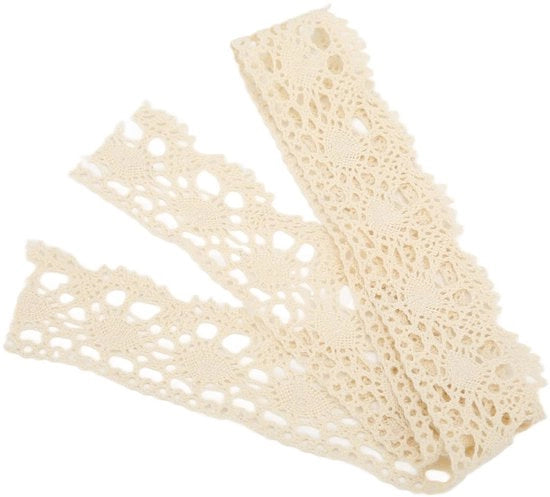 Lint decorativo a catenella 10 metri - bordo di cotone - pacchetto con cerniera - decorazione di nozze - larghezza 4 cm - lino decorativo
