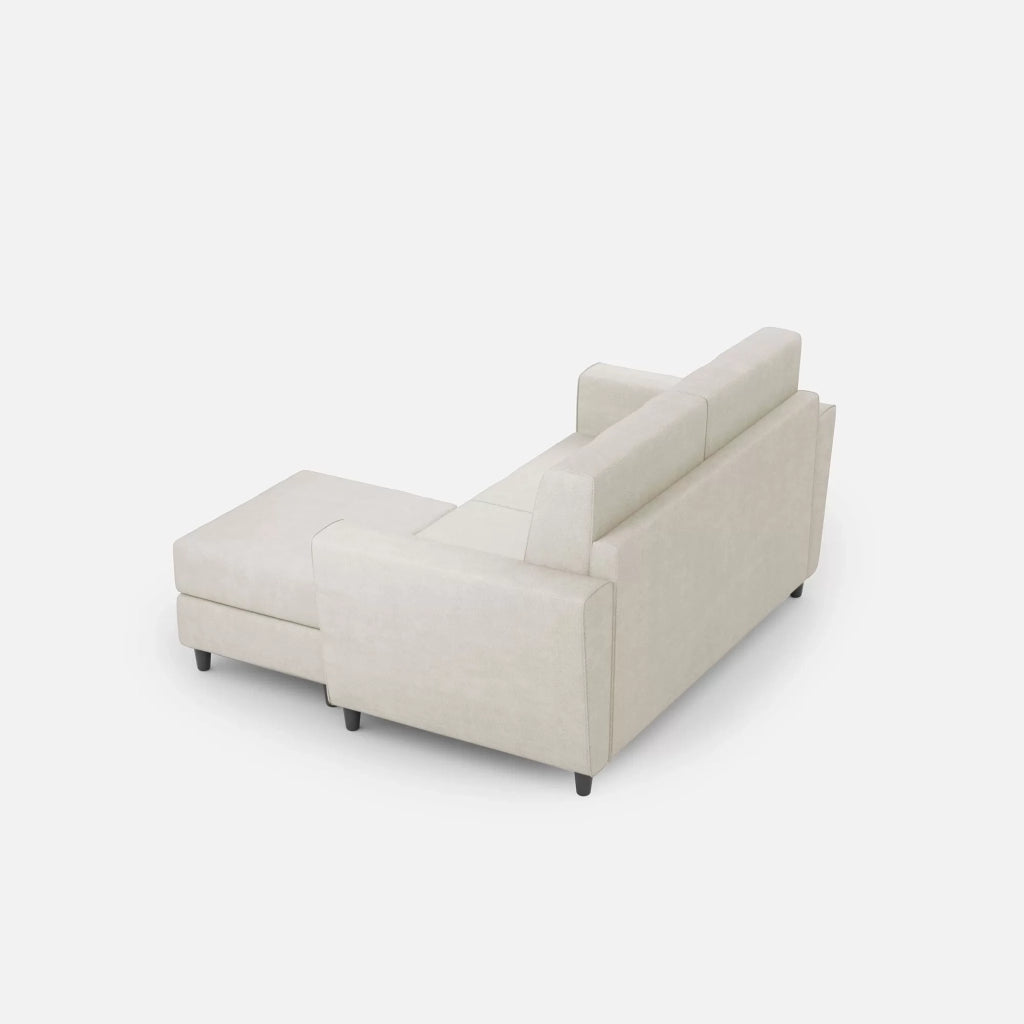 Divano yasel 2 posti medio  (due sedute da 70cm) + pouf misure esterne l.172 p.145 | latte - Mobili 2G