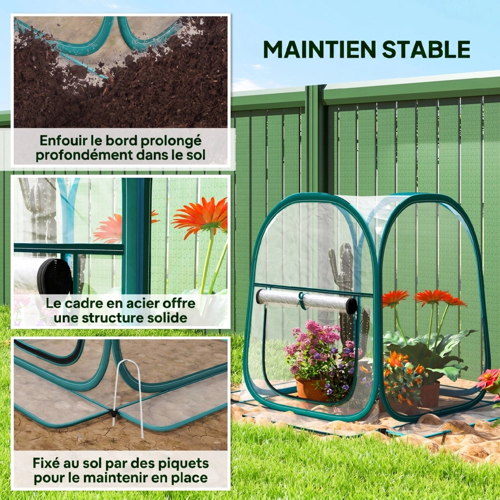 Mini Serra da Giardino Pop-Up ¨C Xylo ¨C PVC Trasparente 70x70x80cm per Esterno e Interno