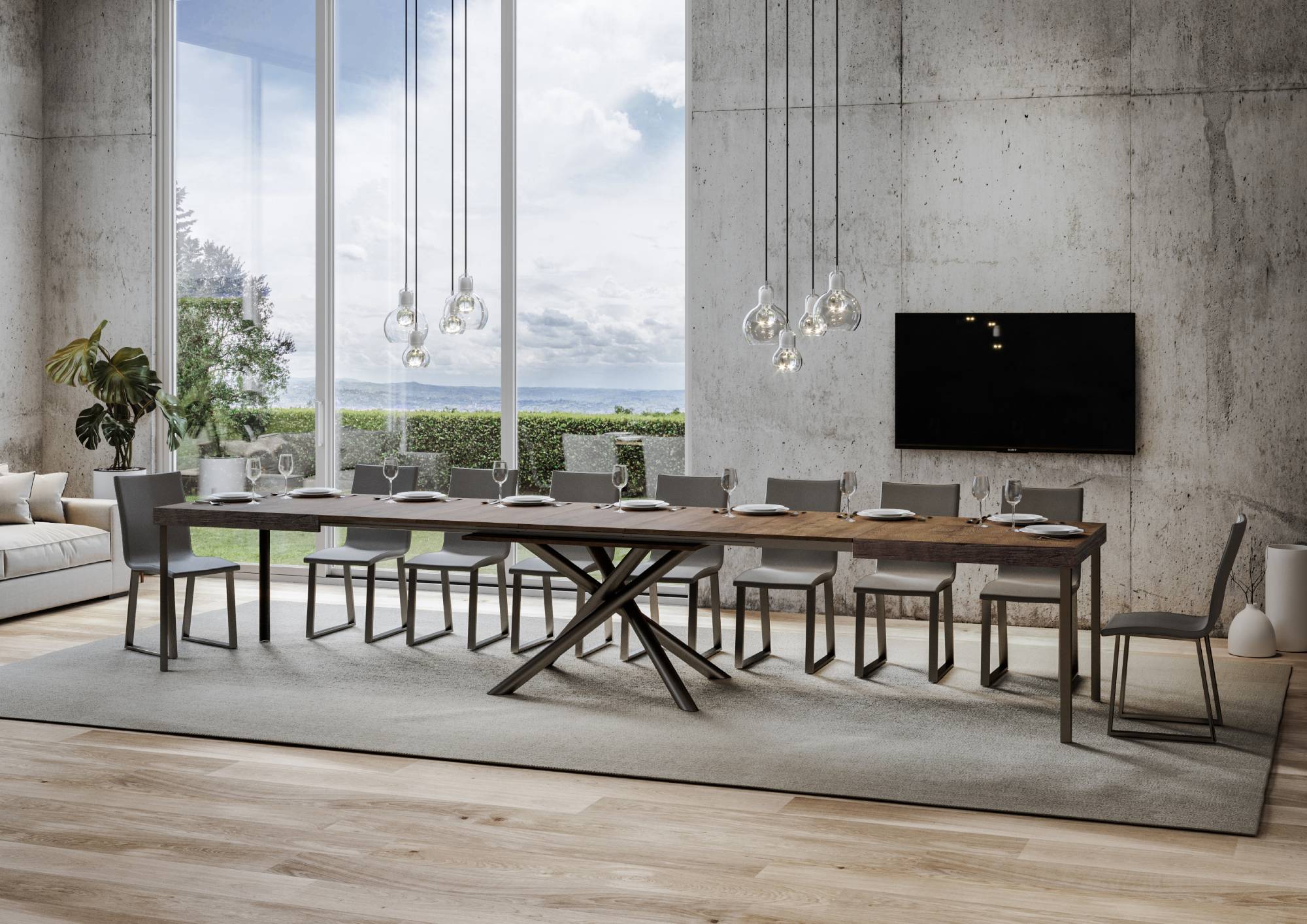 Tavolo Allungabile 180-440x90x77 cm Famas Noce