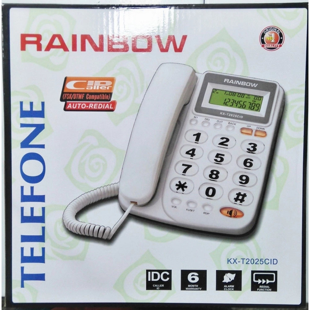 Trade Shop - Telefono Con Tasti Grandi Vivace Display Lcd Extra Large Rainbow T2025cid Nero -