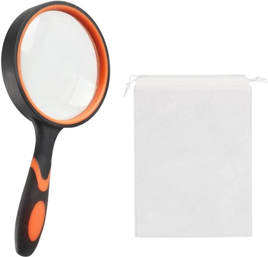 Strumento di lettura 10x - Verglassatura 75 mm - Tasca con cordoncino - Adatto alla lettura - Regalo per anziani - Orizzonte in plastica con gomma