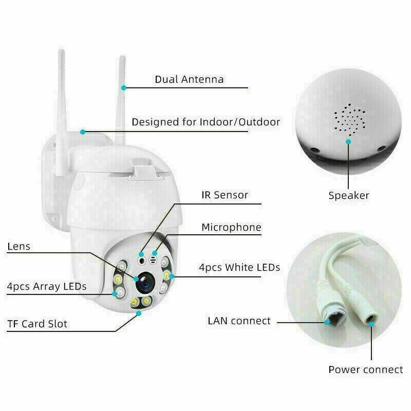 2X TELECAMERA WIFI ESTERNA PTZ ICSEE – SMART CAMERA WIRELESS DA ESTERNO CON ZOOM, ROTAZIONE, VISIONE NOTTURNA E CONTROLLO REMOTO