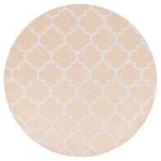 Tappeto rotondo per interni e per esterni con motivo a traliccio marocchino ⌀ 120 cm Beige e bianco moderno balcone patio