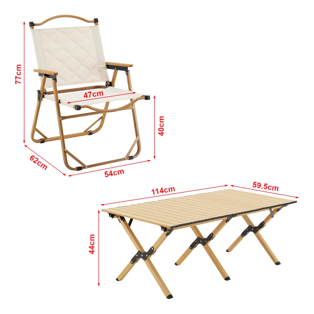 Set Mobili da Giardino Botrugno Pieghevole - Beige casa.pro