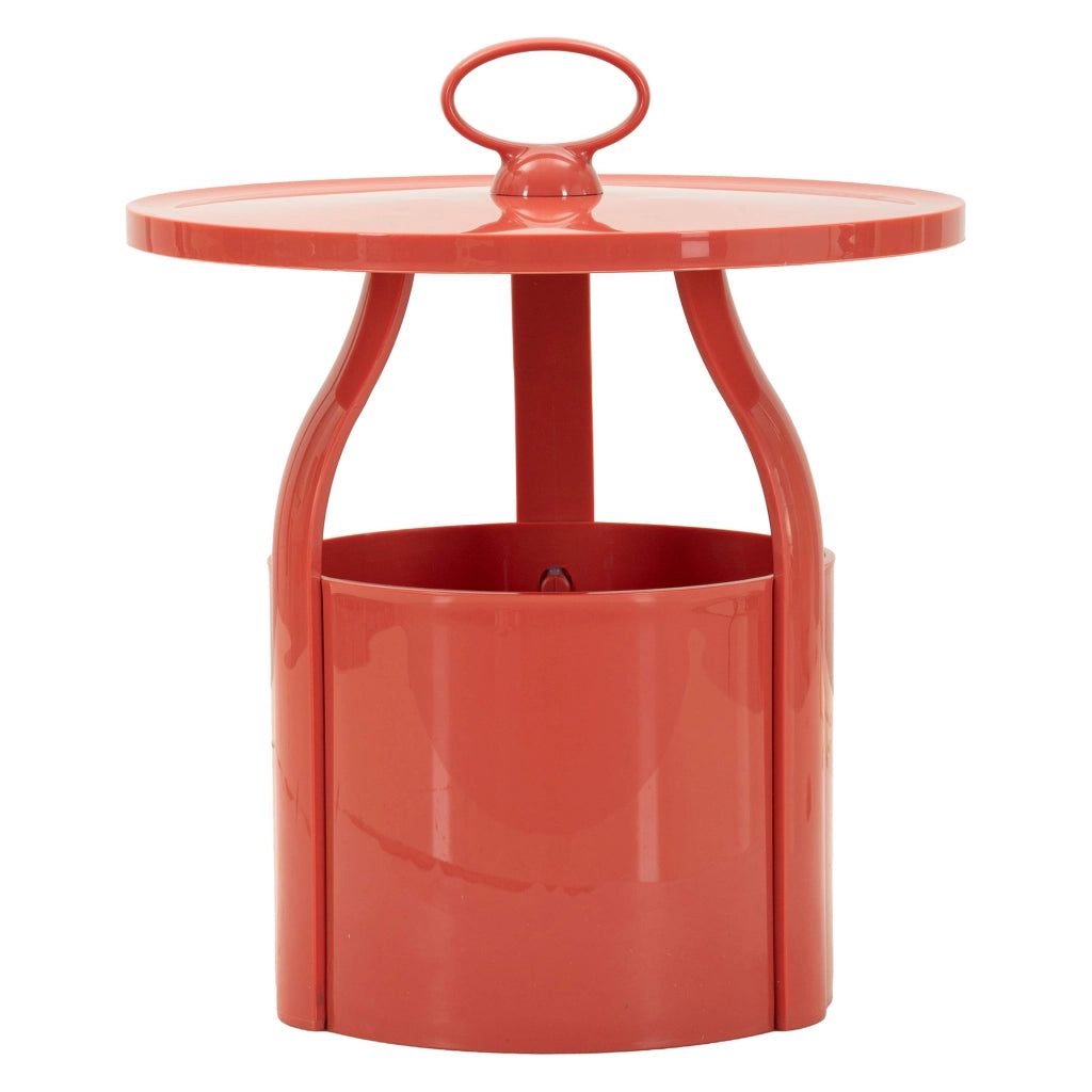 Inle, Tavolino da Salotto Forma Rotondo, 46x54x46h cm Rosso