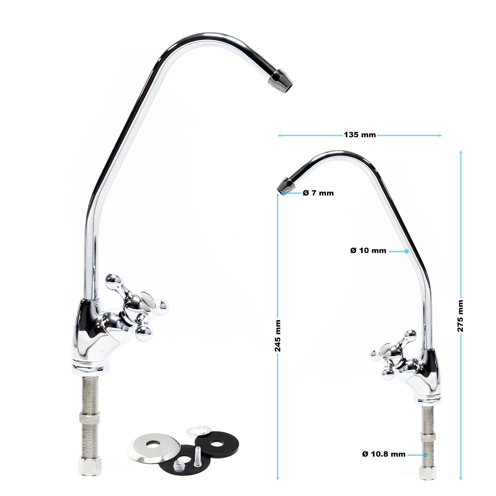Naturewater Impianto osmosi inversa a 6 stadi 180 l/giorno con chiarificatore UV e pompa di spinta
