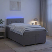 Letto box spring con materasso Tortora 120 x 190 cm Tessuto 3452377