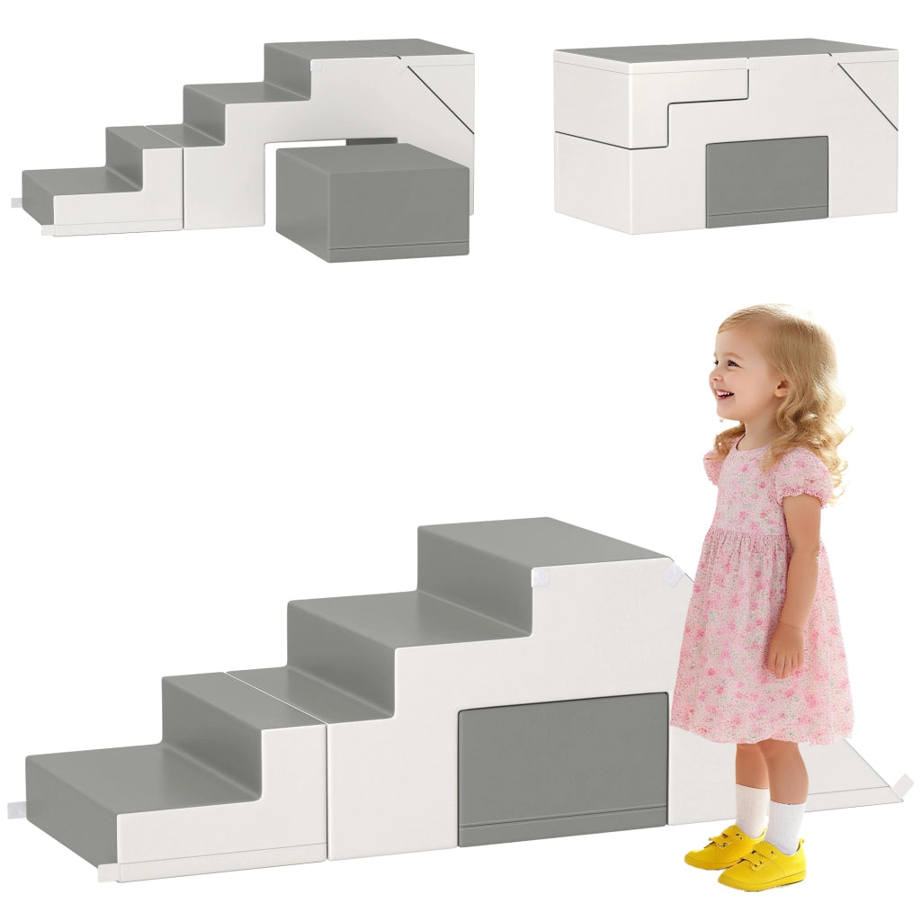 Set gioco arrampicata e scivolo per bambini ¨C Xylo ¨C ecopelle grigio 86x49x47 cm