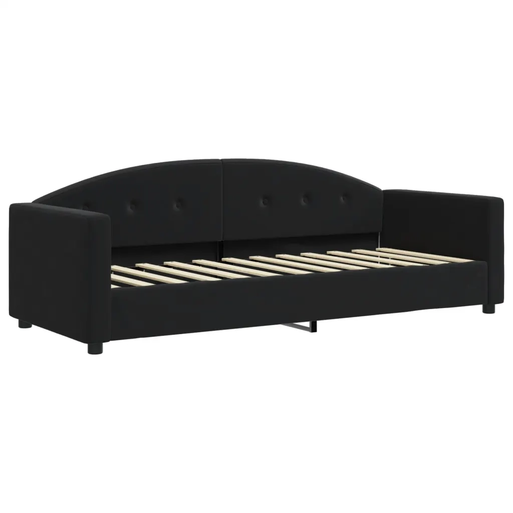 Divano Letto Estraibile con Cassetti Nero 80x200 cm in Velluto