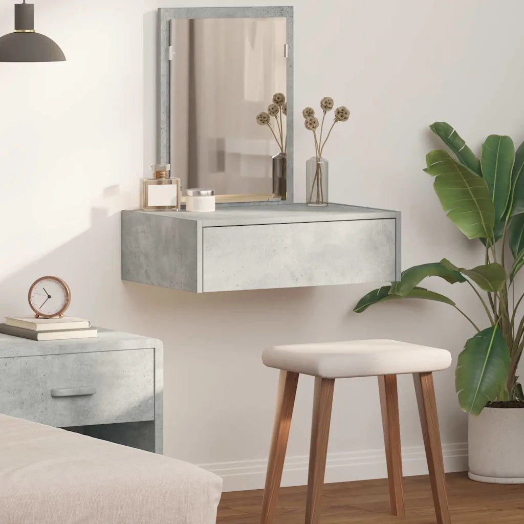 Toeletta | Tavolo da Trucco Grigio 60 x 40 x 70 cm Legno multistrato