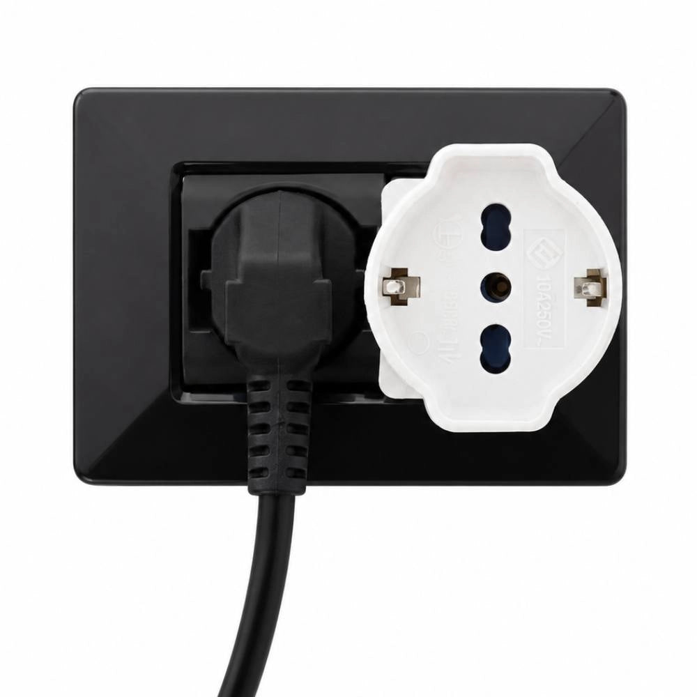 Adattatore salvaspazio disassato per prese elettriche