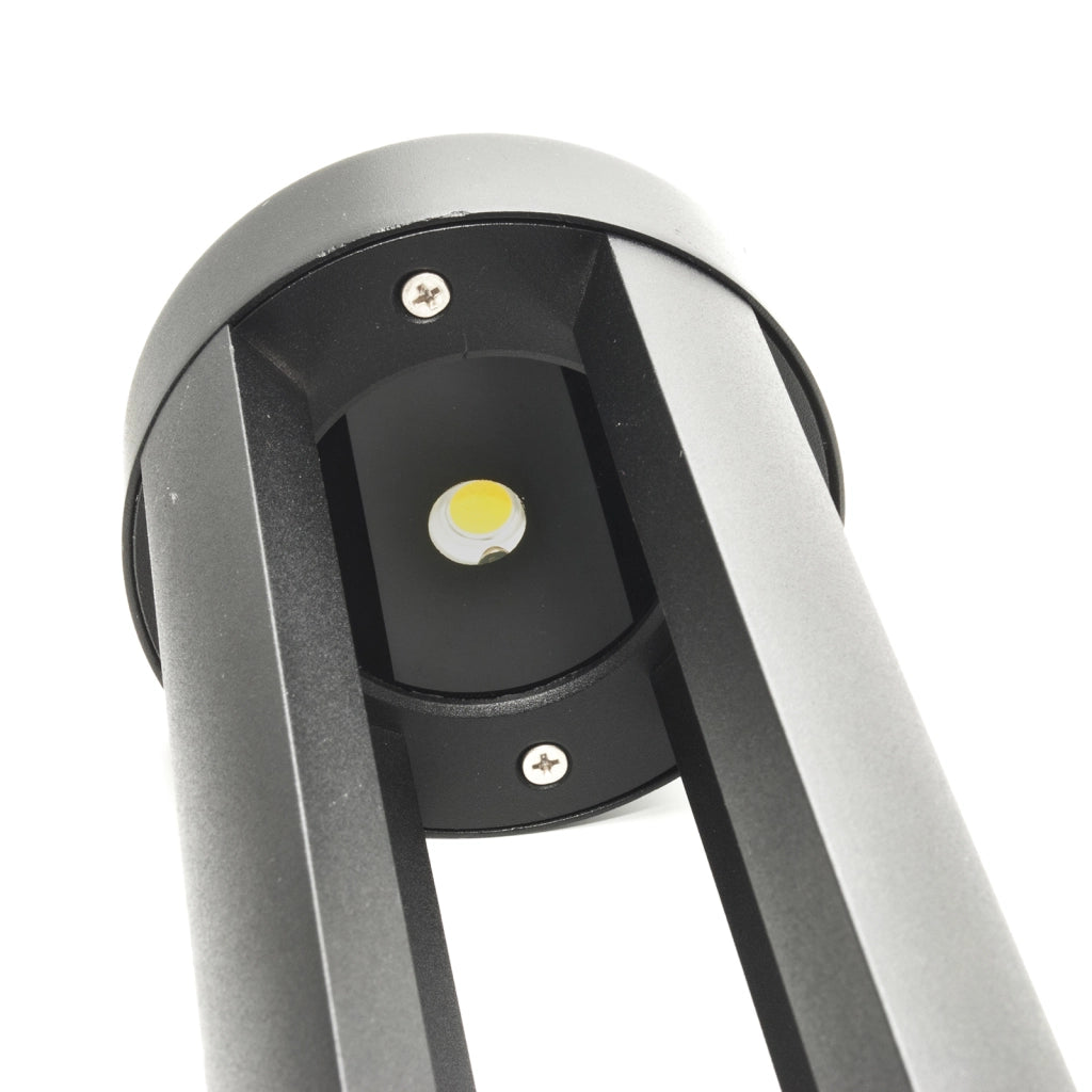 Lampione LED 12W esterno IP65 lampioncino luce giardino cortile viale 60cm 230V NERO 3000K