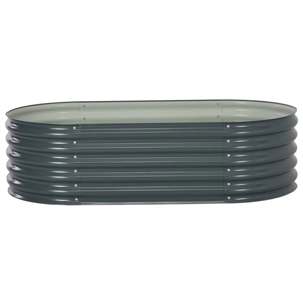 Fioriera rialzata per piante e fiori giardino 160 x 80 x 44 cm acciaio zincato grigio 02_0001005