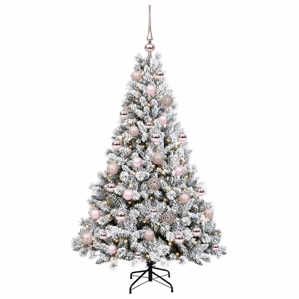 Albero di Natale artificiale con palline 120 cm 150 LED 3465771