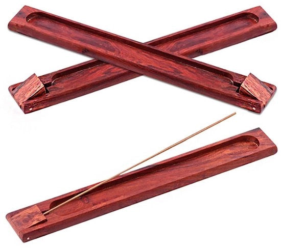 Supporto per candelabro in legno - 3 pezzi - Regolabile - Classico - Antico - Dimensioni 23,8 x 3 cm - Bruciatore di incenso