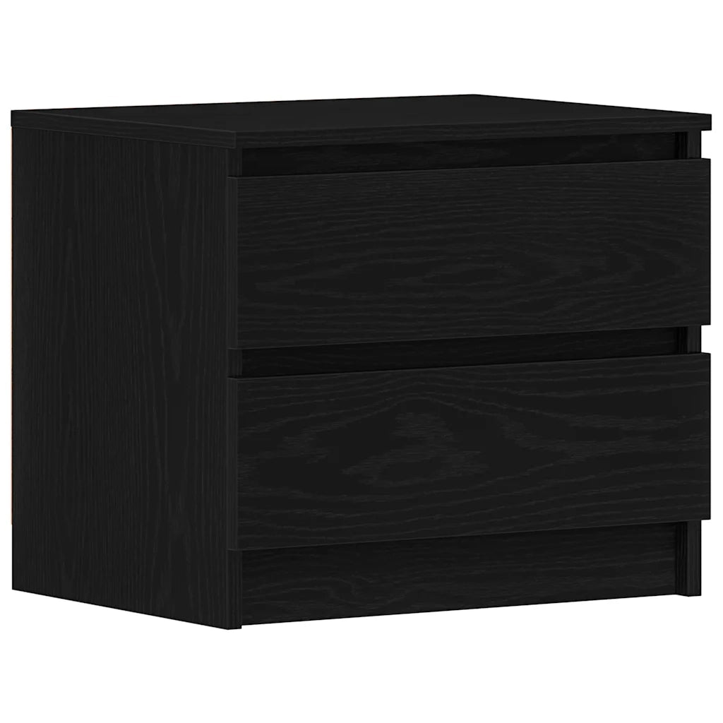 Comodino | Armadio da Notte | Mobiletto da notte con cassetto Rovere Nero 50 x 40 x 43,5 cm