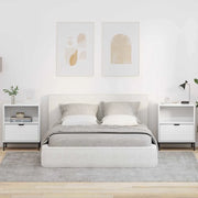 Comodini 2 pz-Set di 2 Tavolino da notte Bianco lucido 49 x 36 x 61 cm Legno multistrato