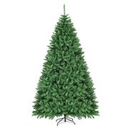 Albero di Natale 275 cm non illuminato, Abete artificiale con base pieghevole di metallo, Verde