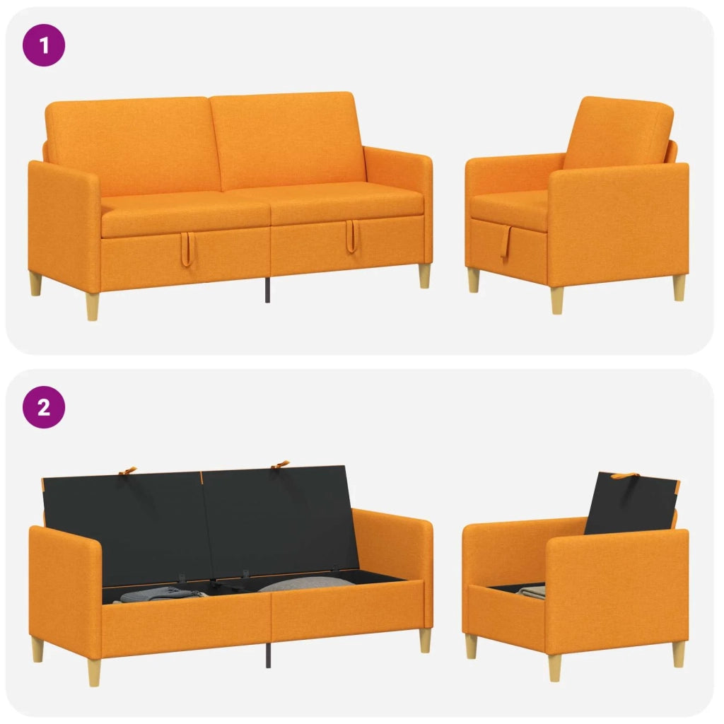 Set di Divani con Storage 2 pcs Giallo Scuro Poliestere 3429213