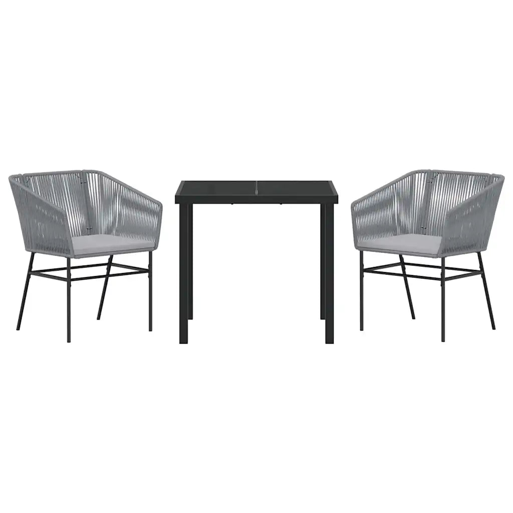 Set da Pranzo per Giardino con cuscino 3 pcs Grigio 3380932