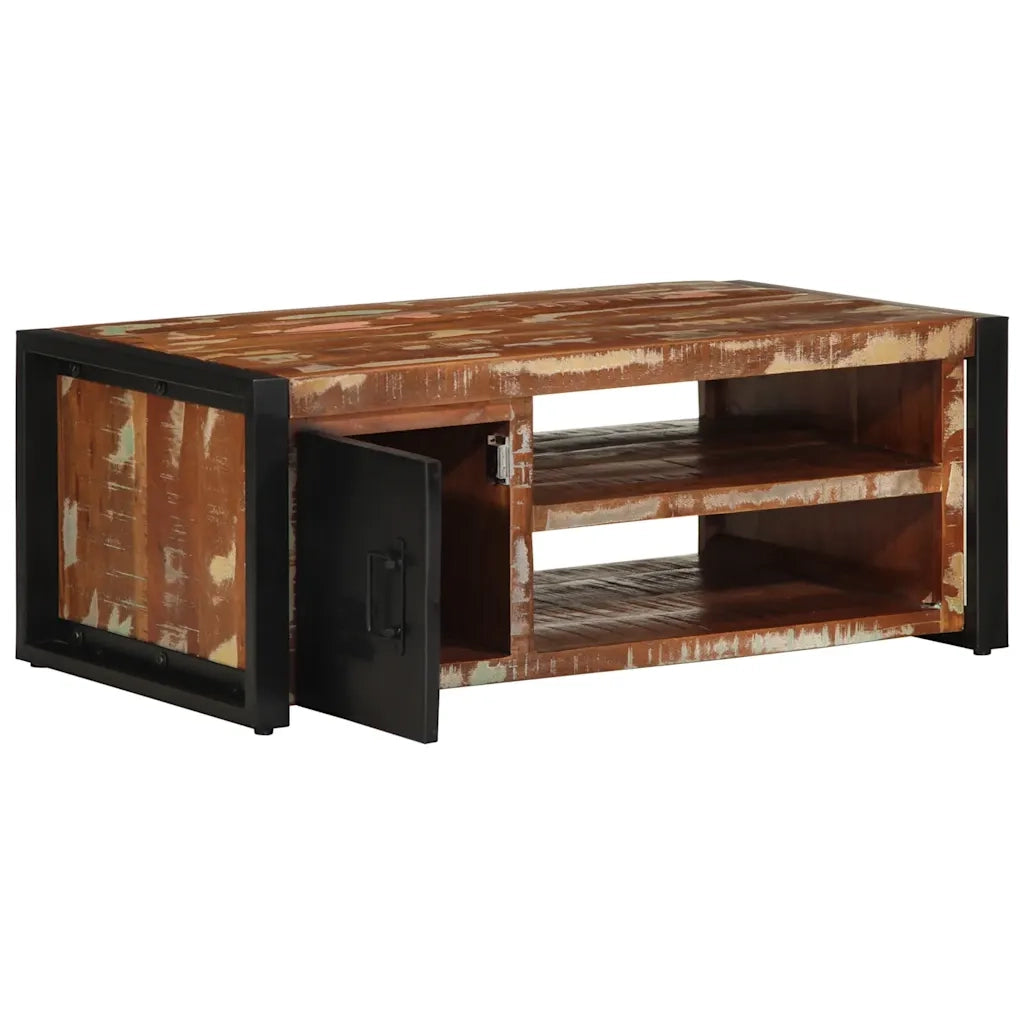 Tavolino Salotto Multicolore 90x50x36cm Legno Massello Recupero 4013554