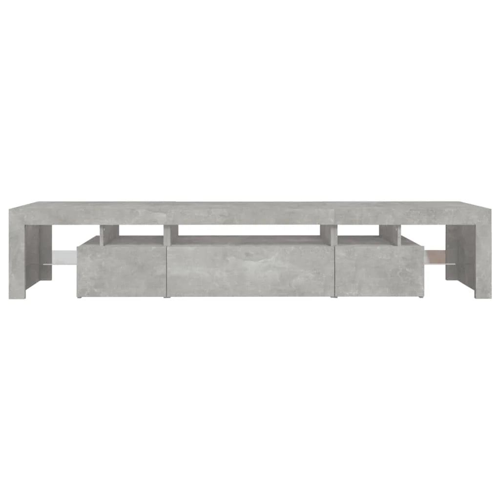 Mobile TV multimediale mensola TV credenza mobile TV sala da pranzo soggiorno camera da letto con luci LED 215 x 36,5 x 40 cm grigio cemento 02_0026558